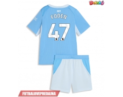 Lacne Dětský Futbalové dres Manchester City Phil Foden #47 2026-27 Krátky Rukáv - Domáci (+ trenírky)